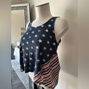 Star-Patterned Navy Tank Top